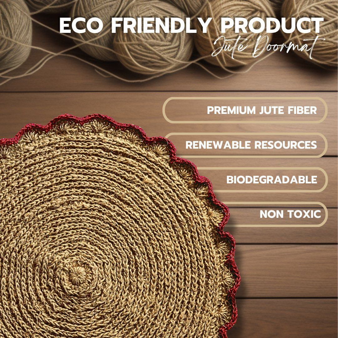 Red-flower-Circle-Door-Mat — size & dimensions