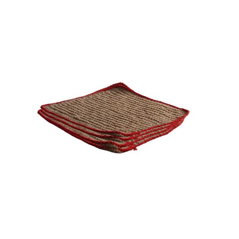 Premium Handcrafted Jute table mat Red Border Medium — hero shot