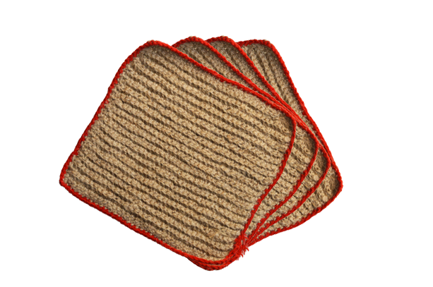 Premium Handcrafted Jute table mat Red Border Medium — size & dimensions