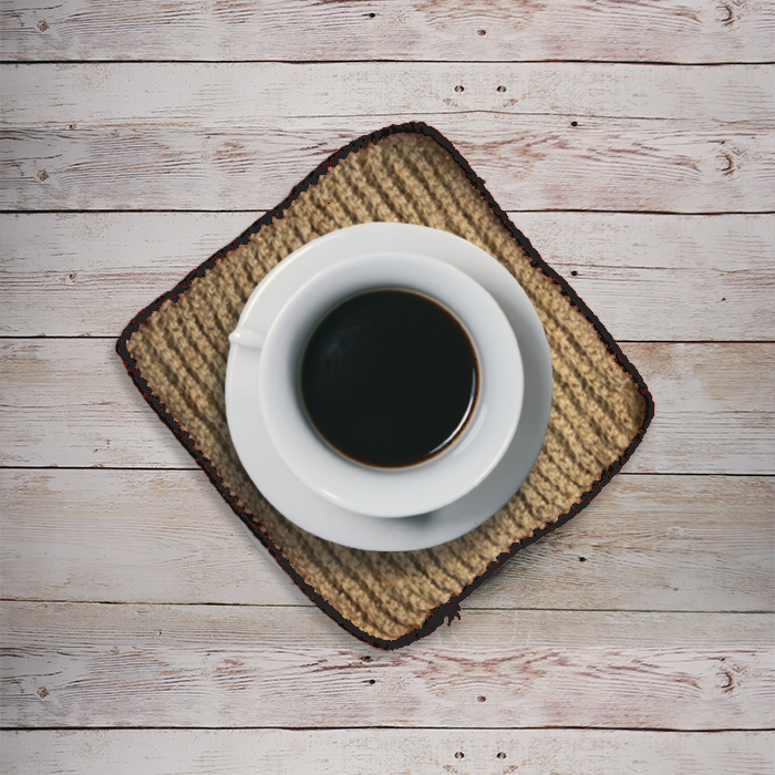 Premium Handcrafted Jute table mat Black Border Medium — hero shot