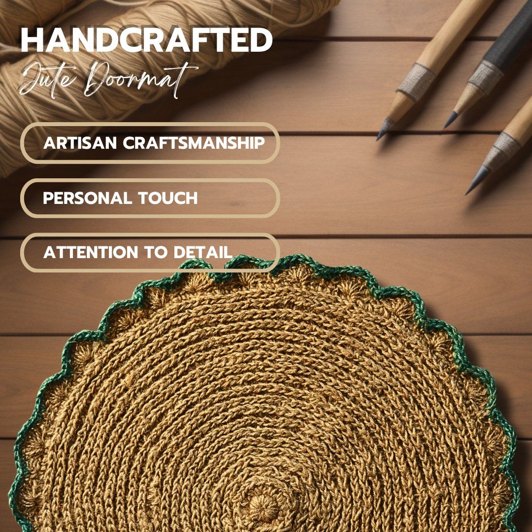 Green-flower-Circle-Door-Mat — hero shot