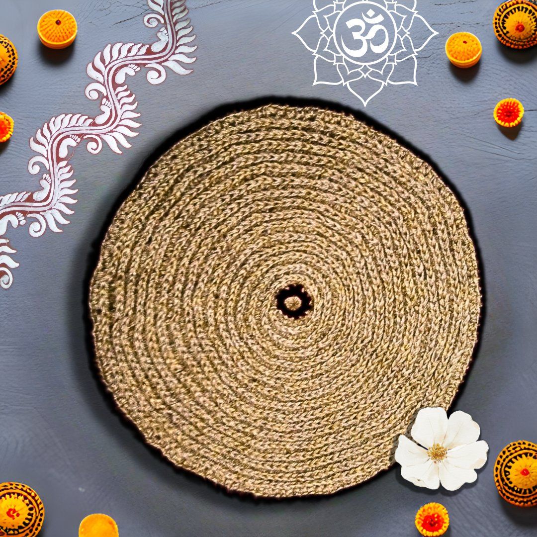 Black-flower-Circle-Door-Mat — use & care
