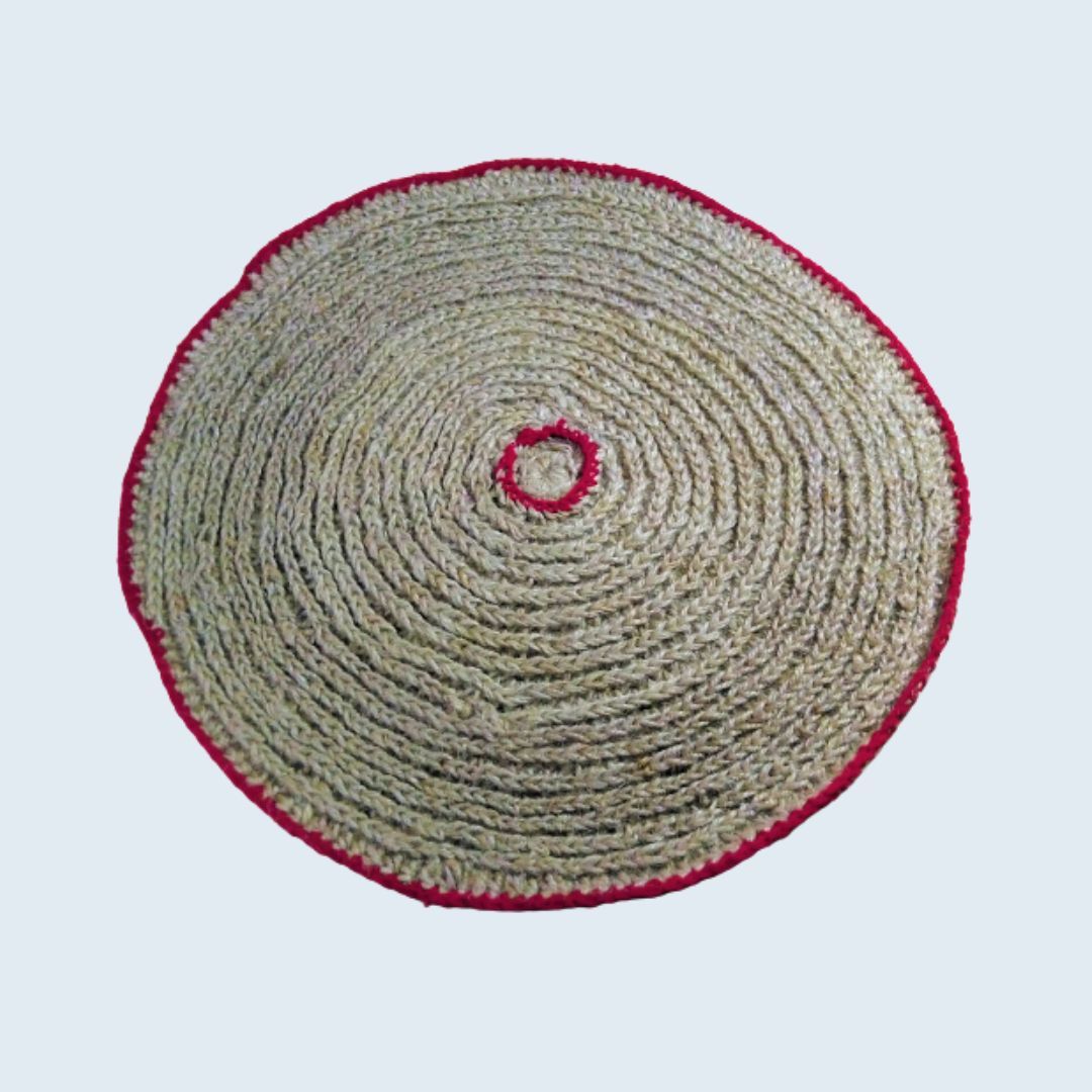 Classic Handcrafted Jute doormat Red Border — hero