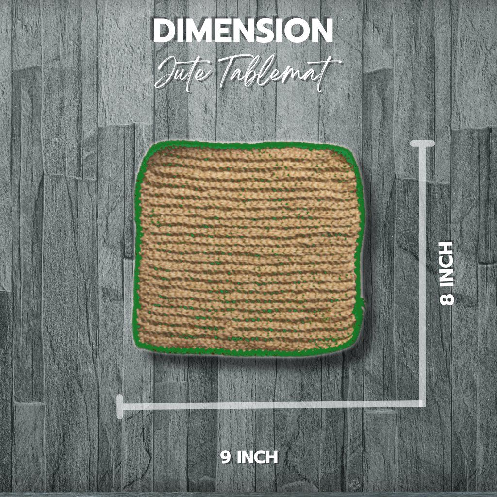 Classic Handcrafted Jute doormat Green Border — feature close-up
