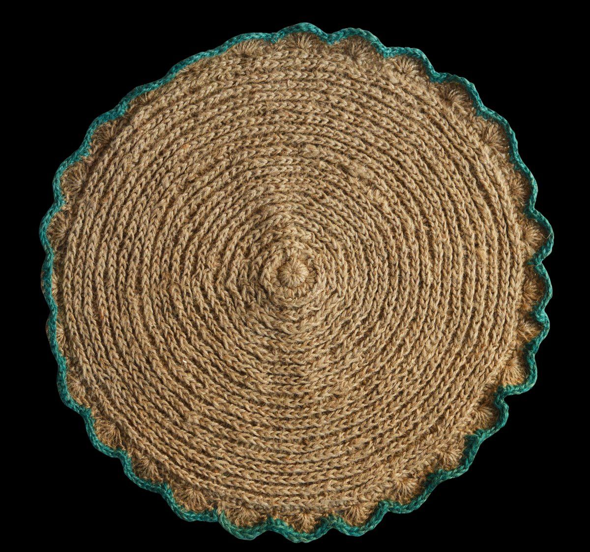 Green flower Circle Door Mat — hero shot