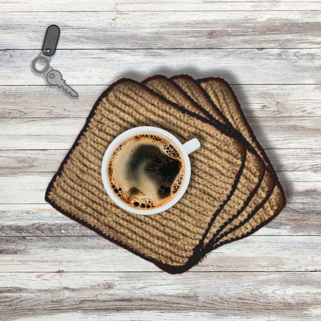 Classic Handcrafted Jute doormat Black Border — feature close-up