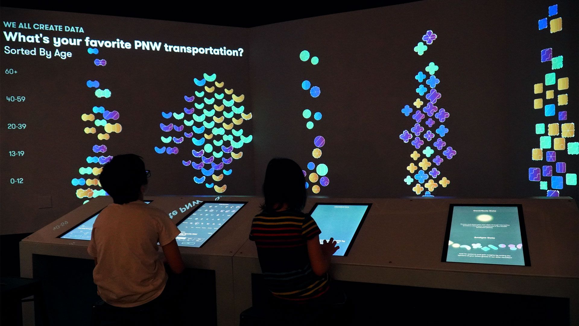 “We are Data” Pacific Science Center Installation: Participants at screens
