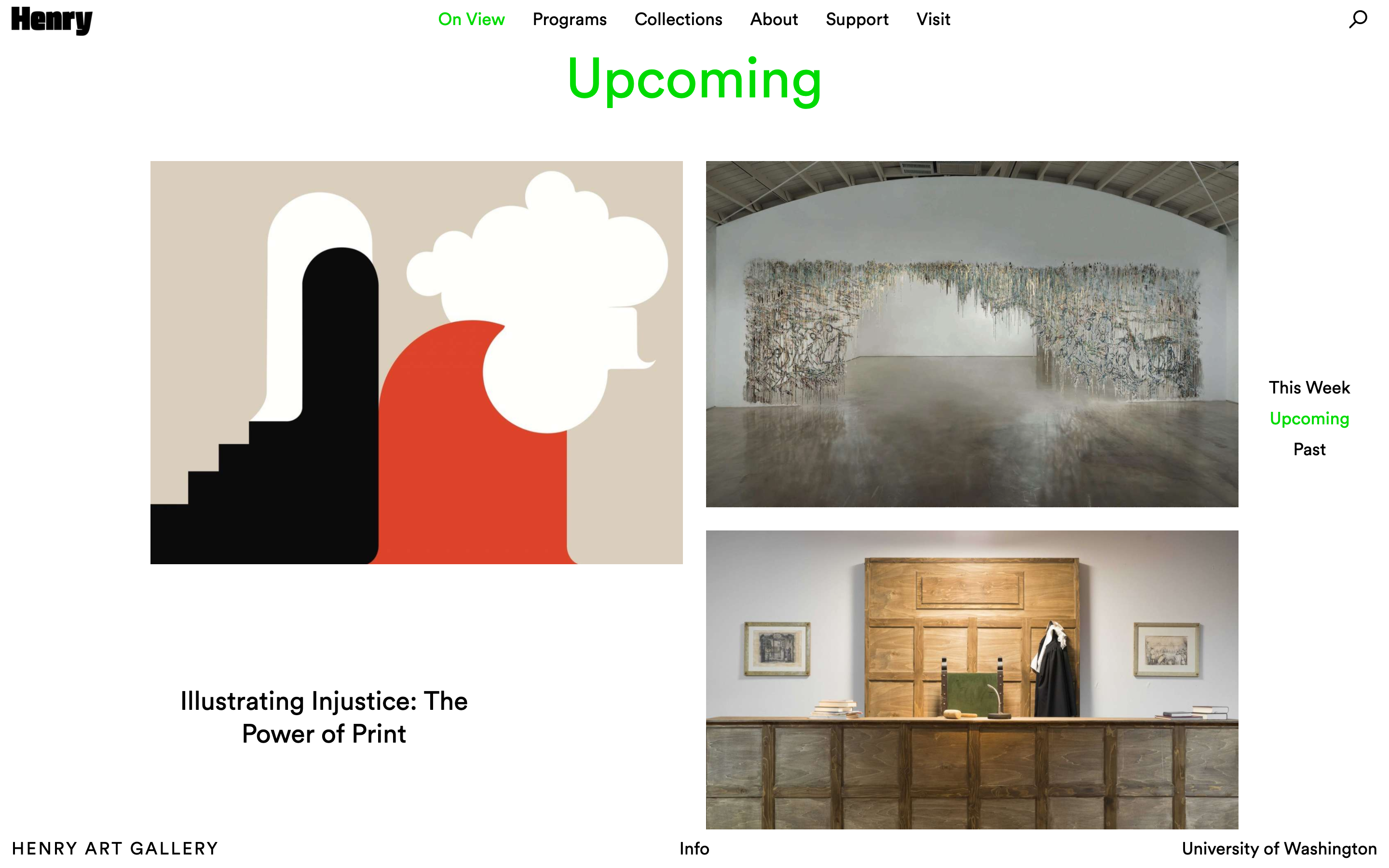 The Henry Art Gallery Website: Upcoming Work