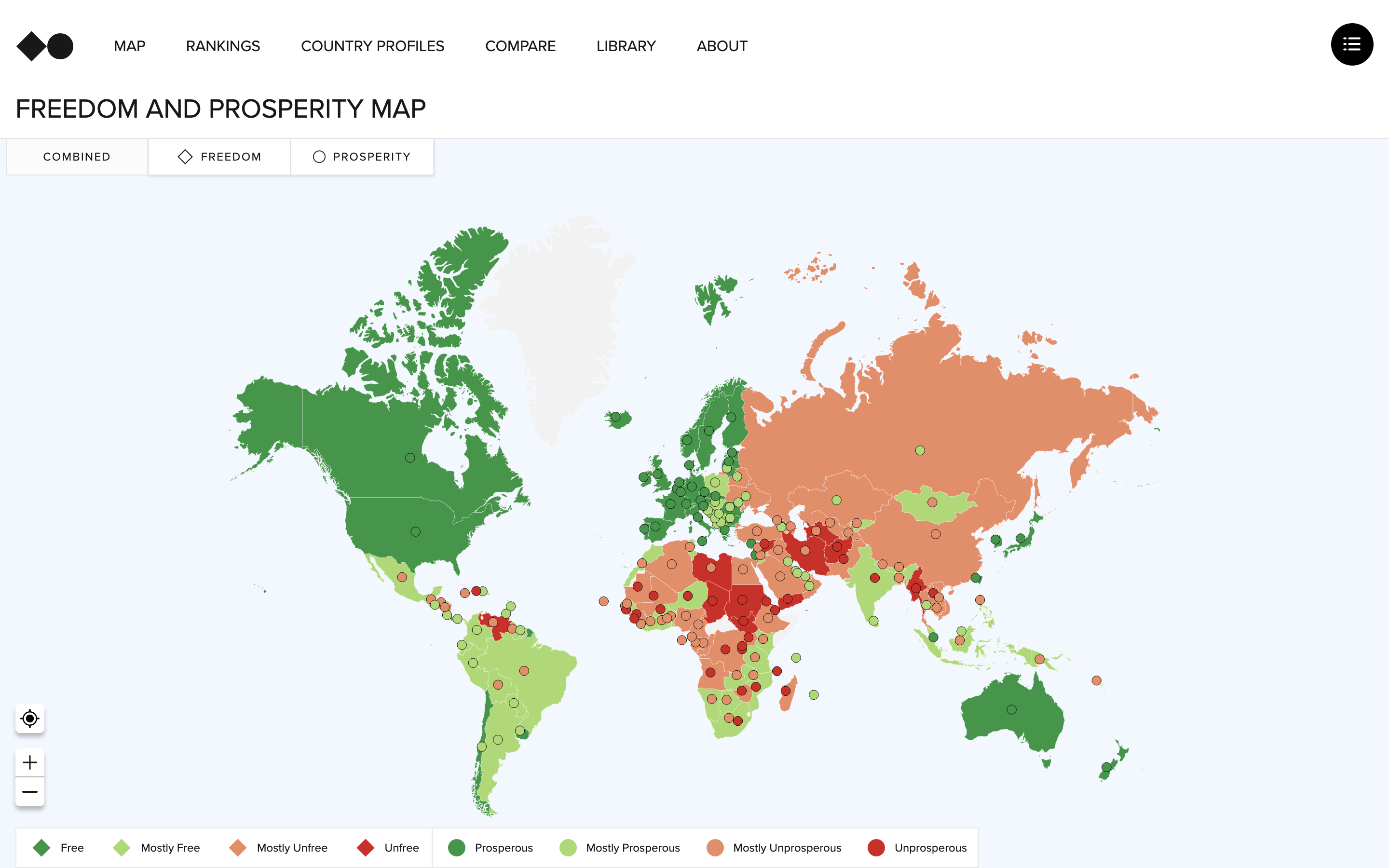 Freedom and Prosperity Map