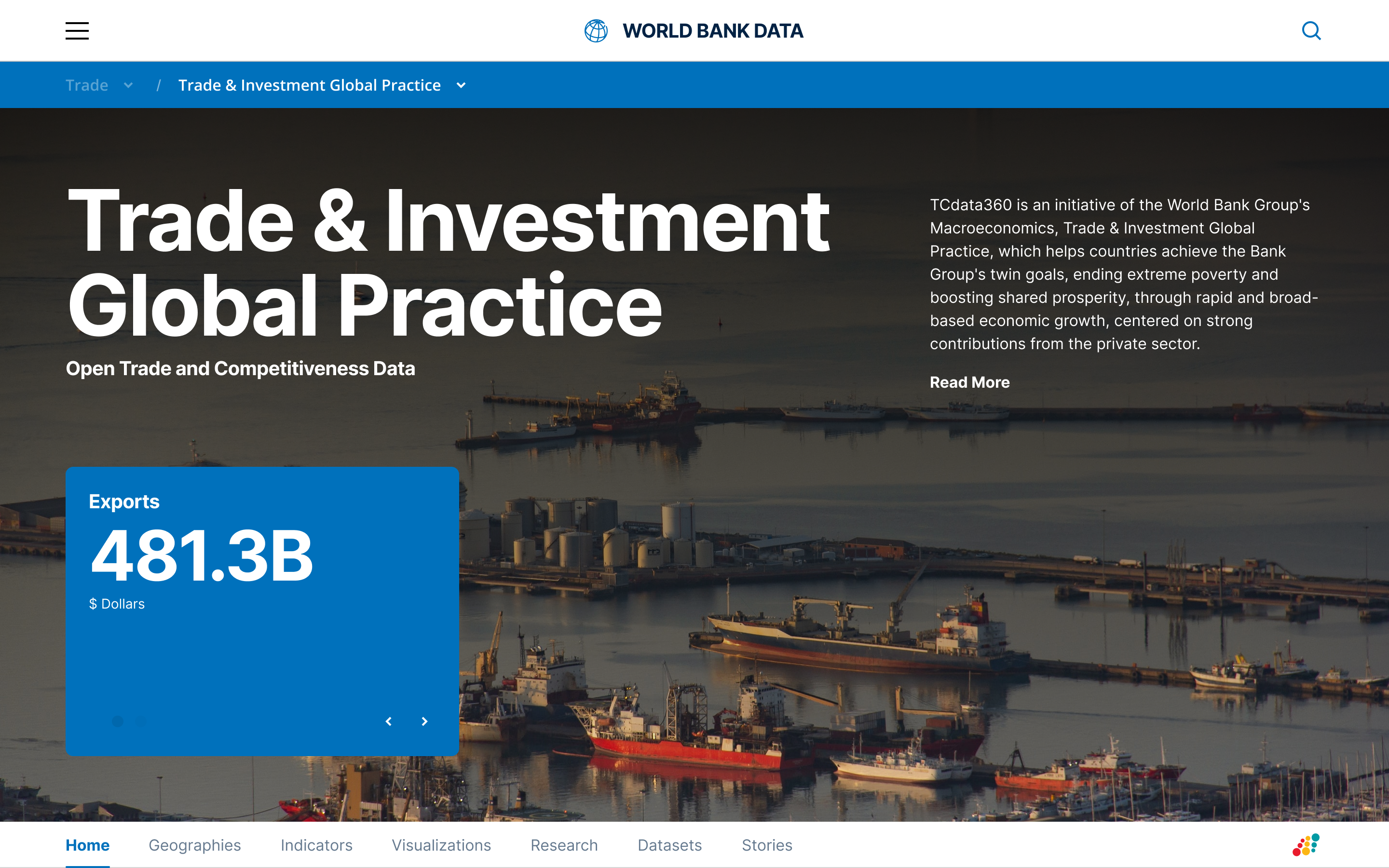 The World Bank Open Data: Trade & Investment Global Practice