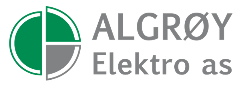 Green and grey segmented circle logo for ALGRØY Elektro as.