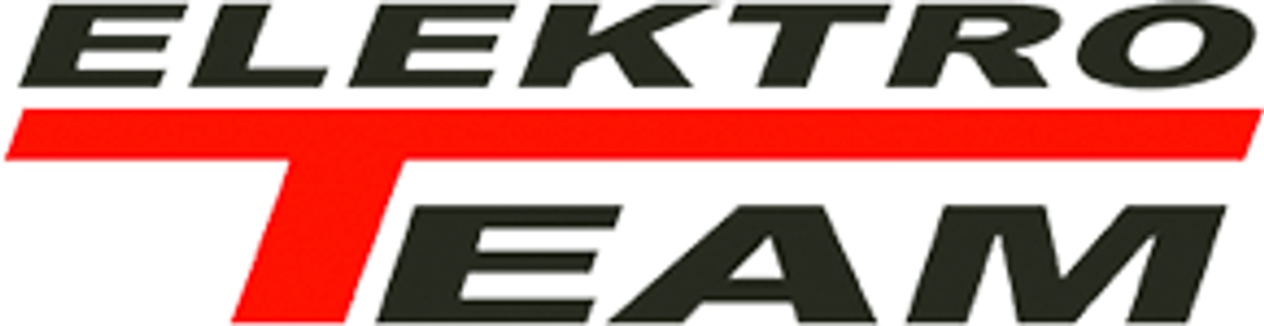 ELEKTRO TEAM logo with dark grey text and a prominent red stylized 'T' that also acts as a horizontal line.