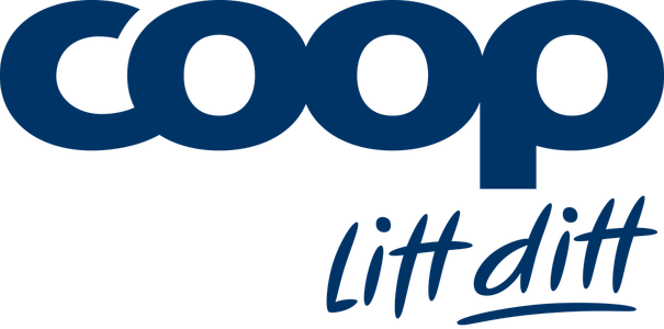 Coop logo with the tagline "litt ditt", where the second "ditt" is underlined.