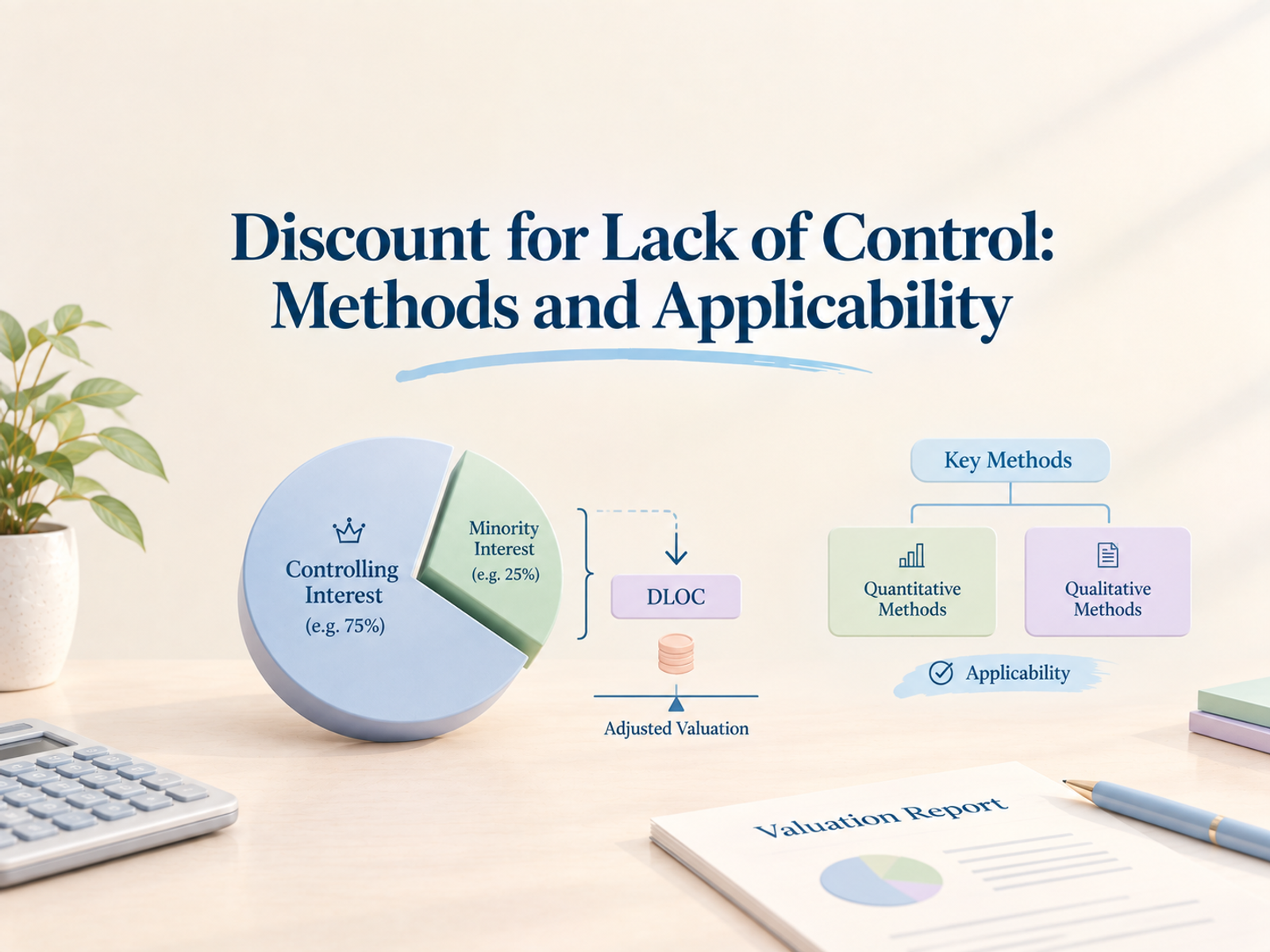 Discount for Lack of Control: Methods and Applicability