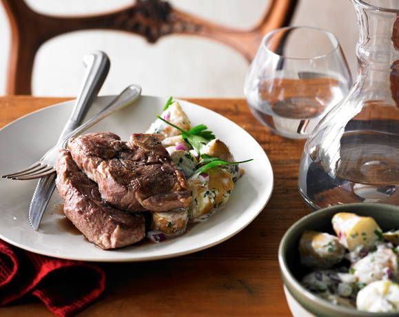 Lamb rump steaks with potato and onion salad Recipe | Beef + Lamb New Zealand