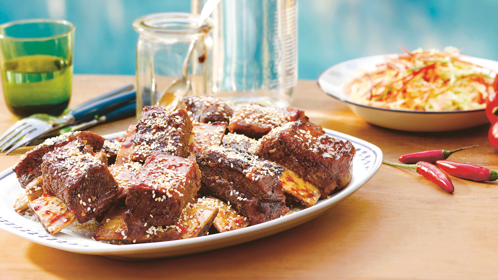 Sweet Chilli, Soy and Sesame Beef Ribs Recipe Beef + Lamb New Zealand