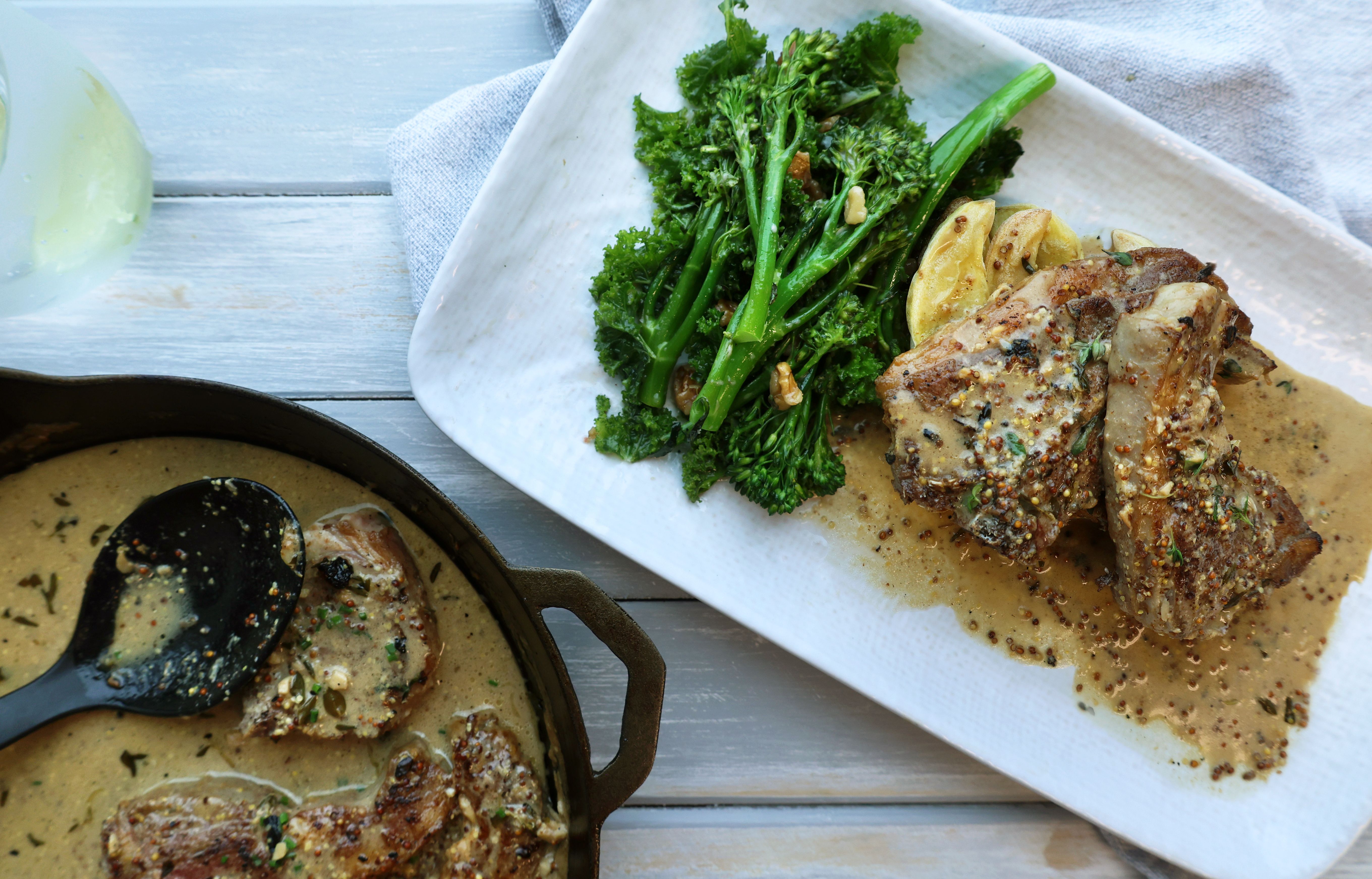 Creamy lamb chops with kale and broccolini salad Recipe | Beef + Lamb New Zealand