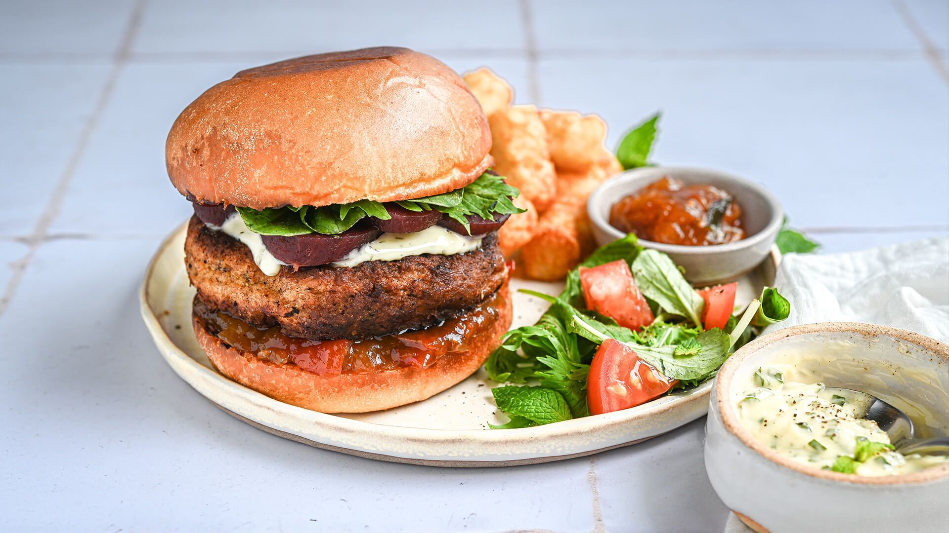 Mediterranean Lamb Burger Recipe Beef + Lamb New Zealand