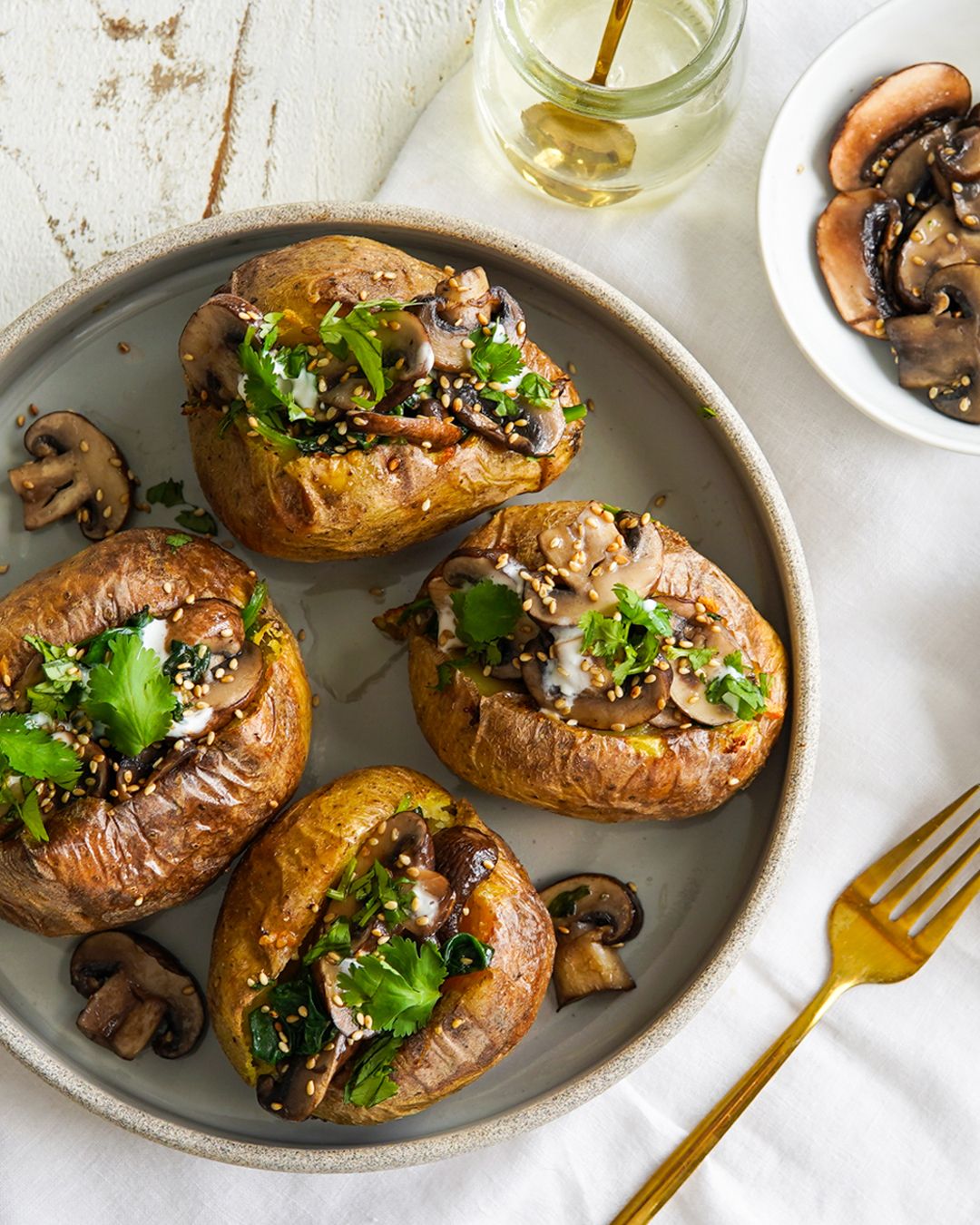 Mushroom stuffed baked potatoes Recipe | Beef + Lamb New Zealand