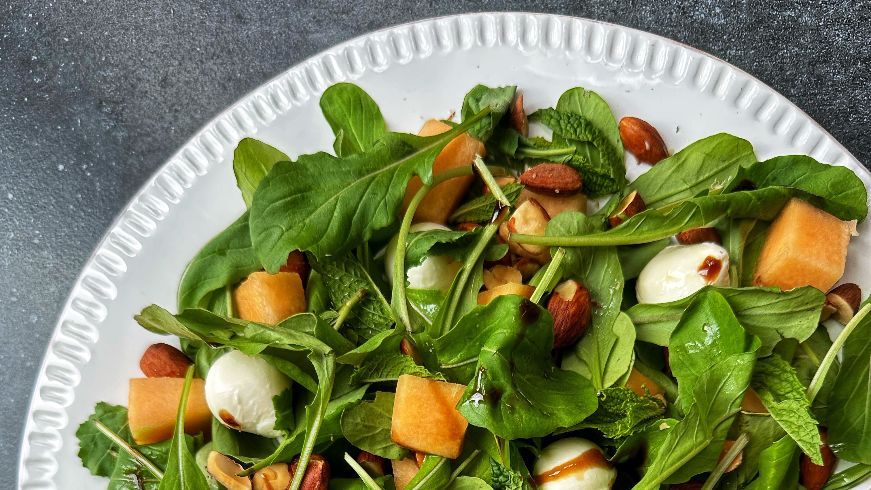 Rock Melon, Bocconcini & Almond Salad Recipe | Beef + Lamb New Zealand