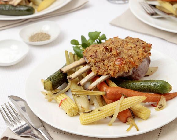 Roast rack of lamb with marmalade mustard crumb topping Recipe | Beef + Lamb New Zealand