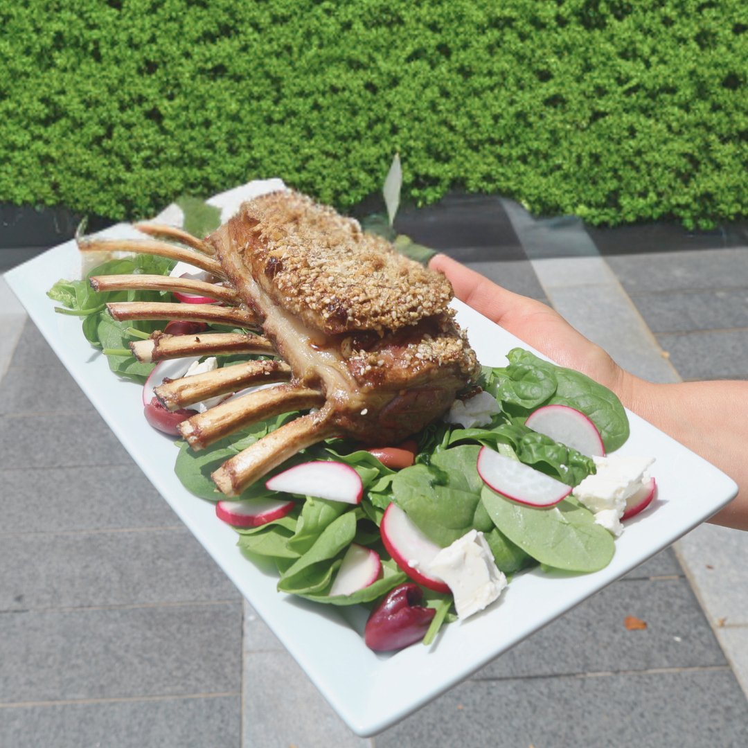 Dukkah crusted lamb rack with radish and feta salad Recipe | Beef + Lamb New Zealand