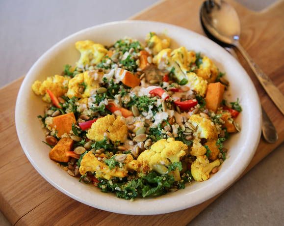 Quinoa & Roast Vege Salad with Creamy Tahini Drizzle Recipe | Beef + Lamb New Zealand