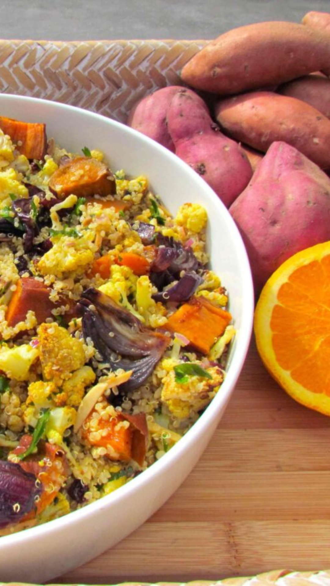 Roast kūmara and cauliflower quinoa salad Recipe | Beef + Lamb New Zealand