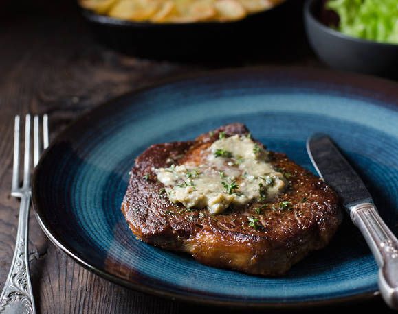 Scotch fillet steak with blue butter Recipe | Beef + Lamb New Zealand