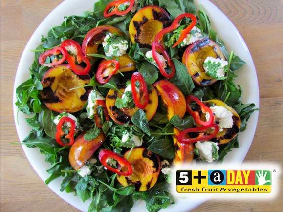 Nectarine and herbed goat’s cheese salad Recipe | Beef + Lamb New Zealand