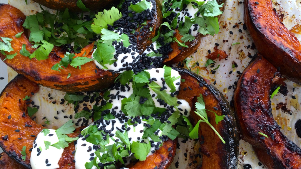 Roasted Spiced Pumpkin with Herb Citrus & Yoghurt Dressing Recipe