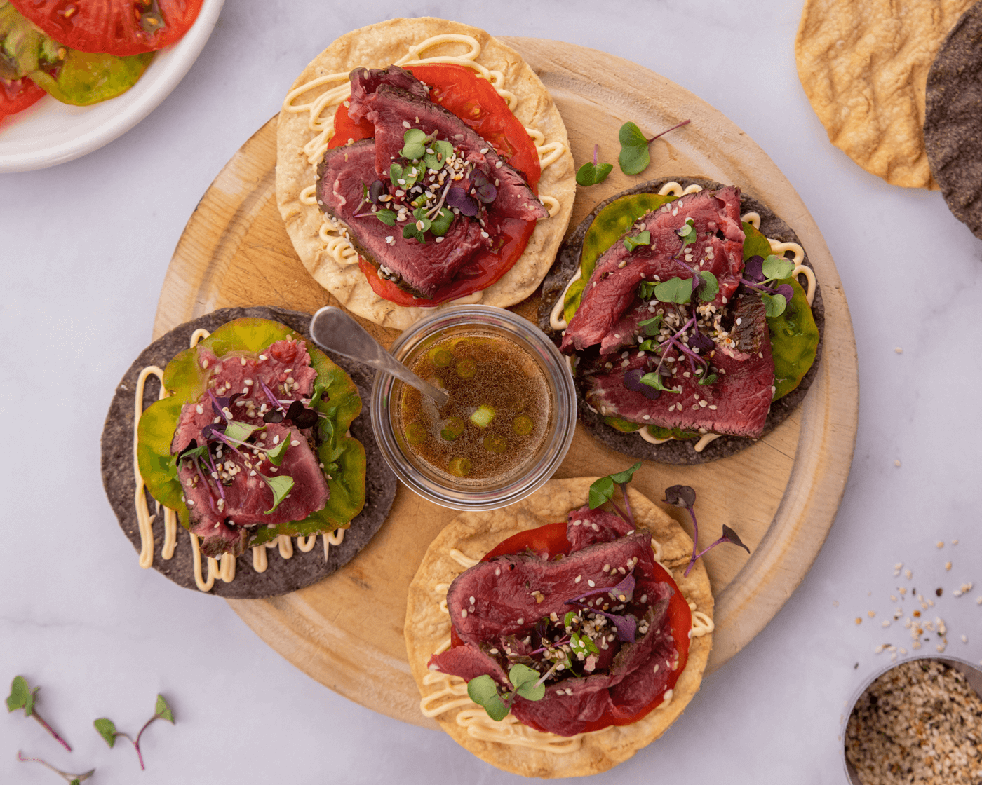 Beef tataki tostada Recipe | Beef + Lamb New Zealand