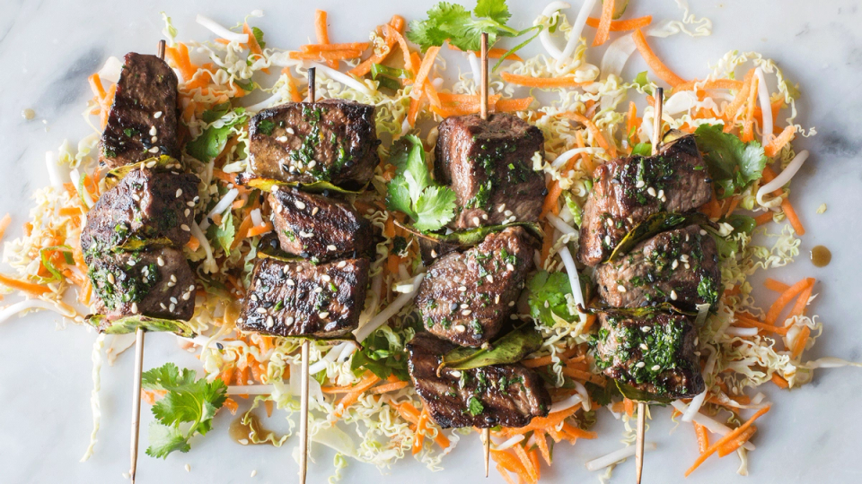 Beef Skewers with Asian Slaw Recipe | Beef + Lamb New Zealand