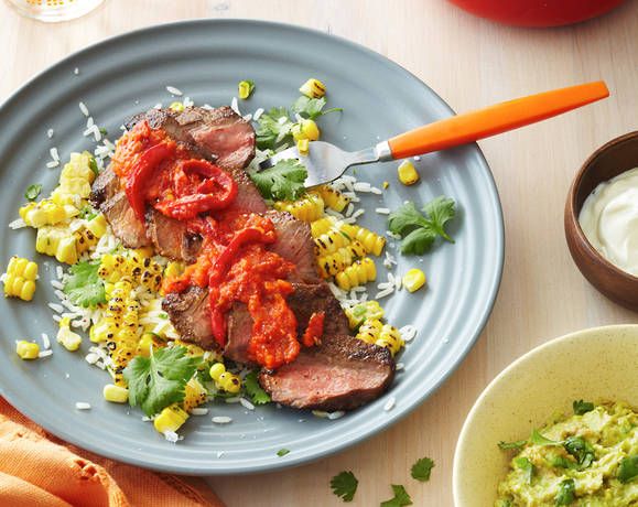 Mexican steak fiesta with garlic capsicum sauce Recipe | Beef + Lamb New Zealand