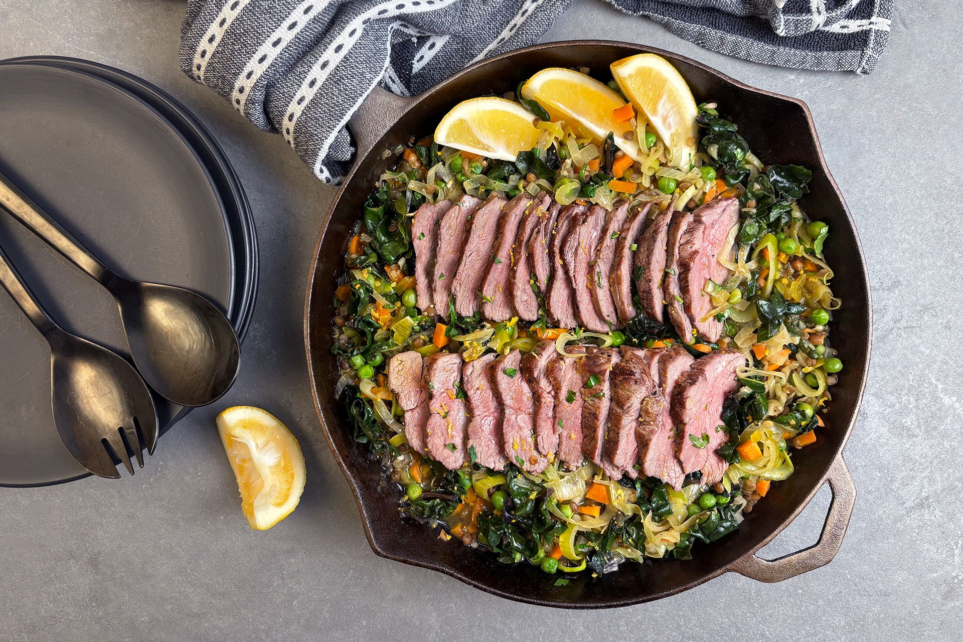 One pan lamb rump, lentils and winter greens Recipe | Beef + Lamb New Zealand