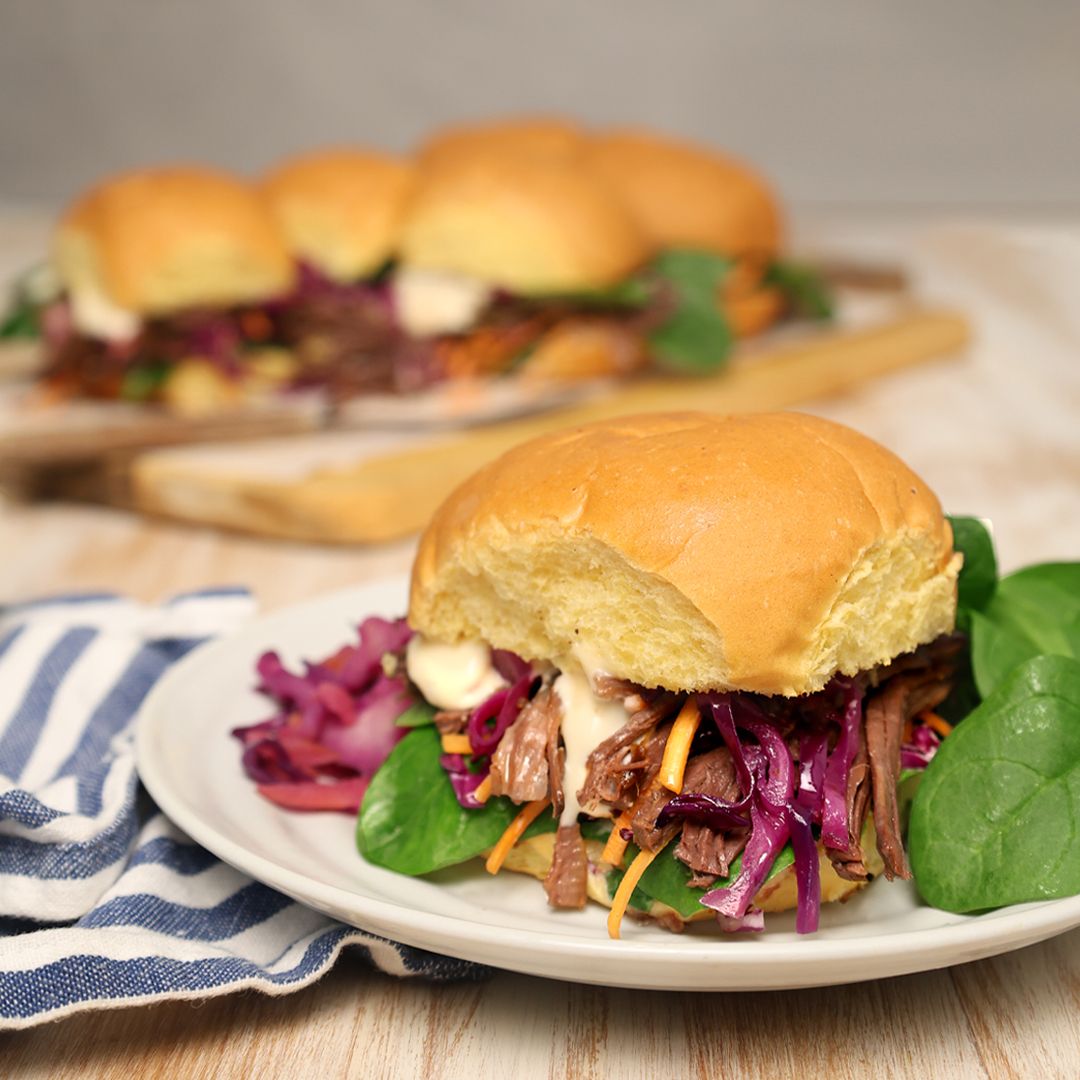Brisket sliders with spinach and tomato mayo Recipe | Beef + Lamb New Zealand