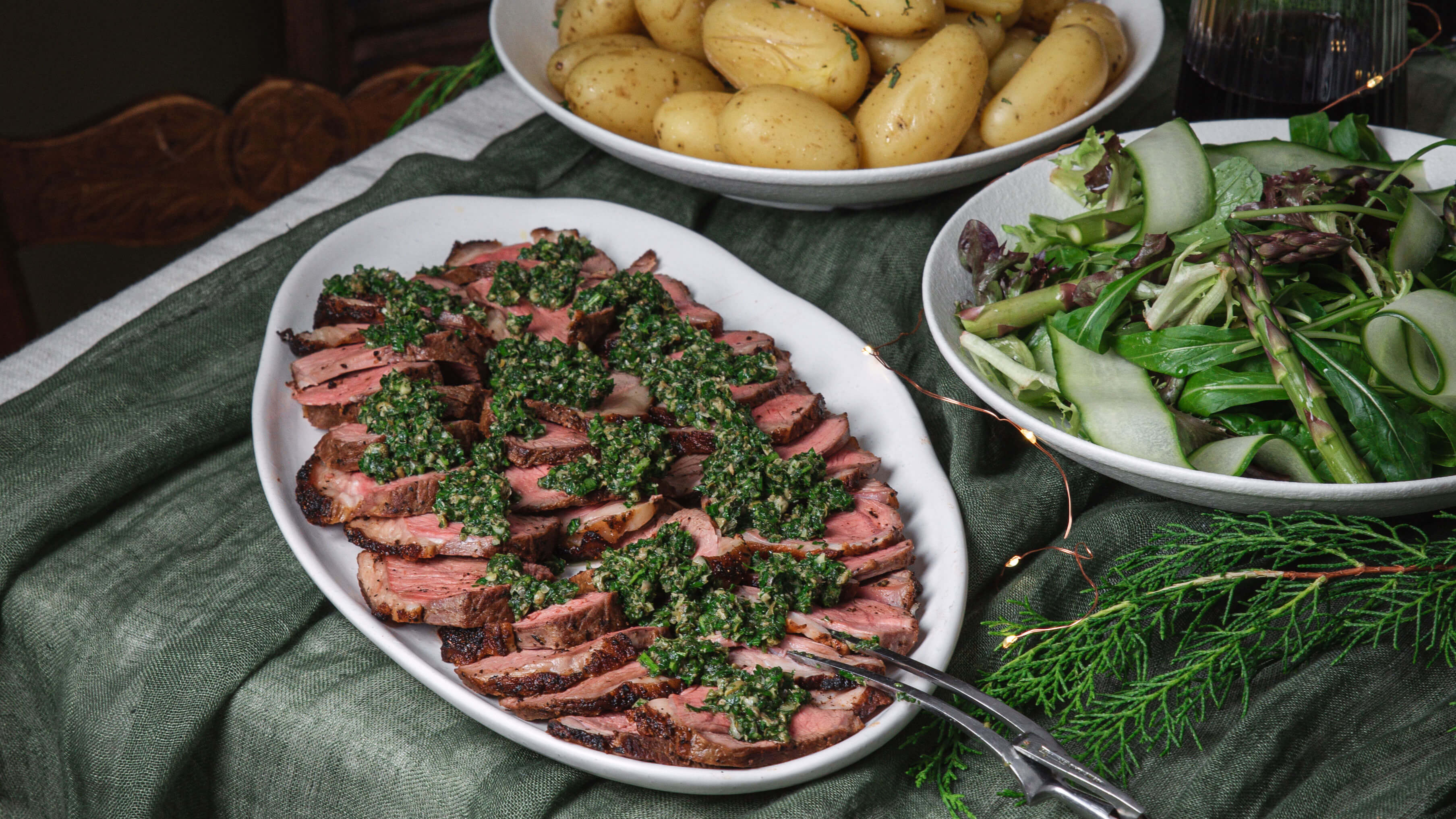 Roasted Lamb Rump With Fresh Green Sauce Recipe | Beef + Lamb New Zealand