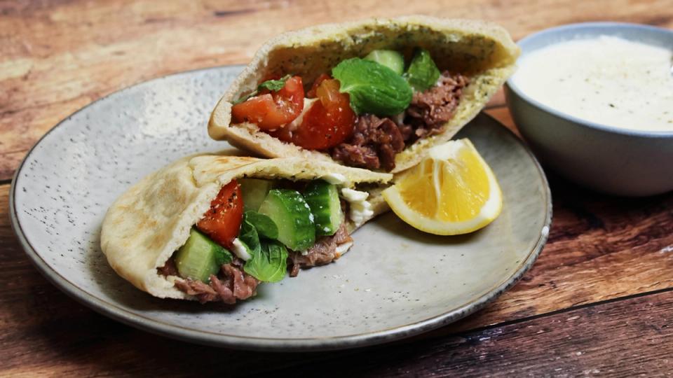 Pulled Lamb Greek Pita Breads Recipe Beef + Lamb New Zealand