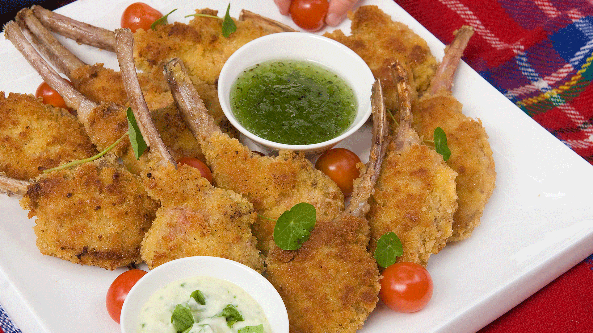 Crumbed Lamb Cutlets with Summer Dips Recipe Beef + Lamb New Zealand