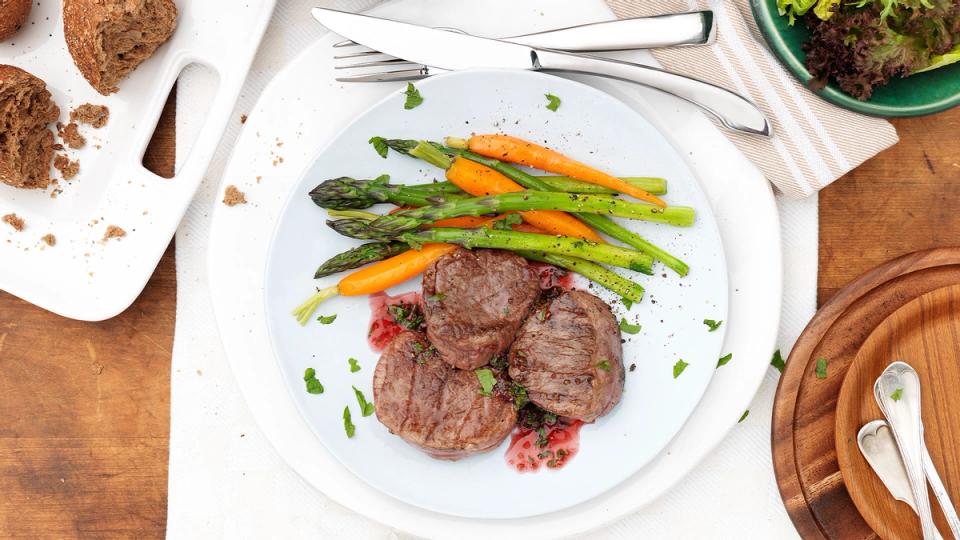 Lamb Medallions with Raspberry Mint Glaze Recipe Beef + Lamb New Zealand