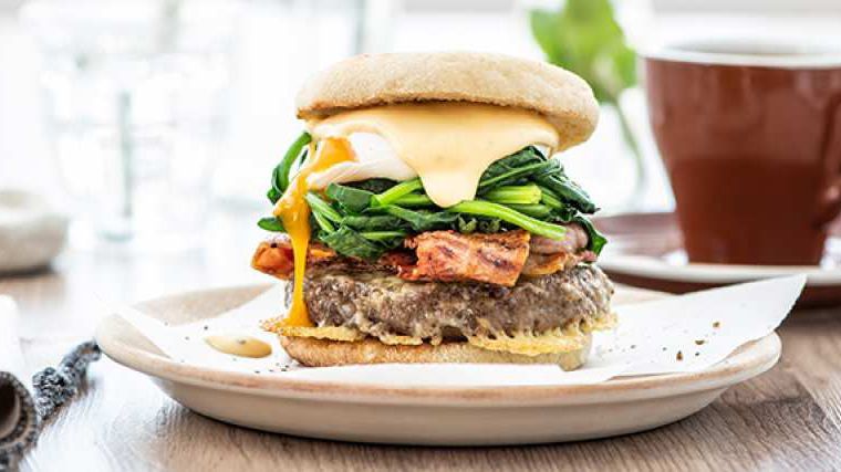 Gourmet benedict brunch burger Recipe | Beef + Lamb New Zealand