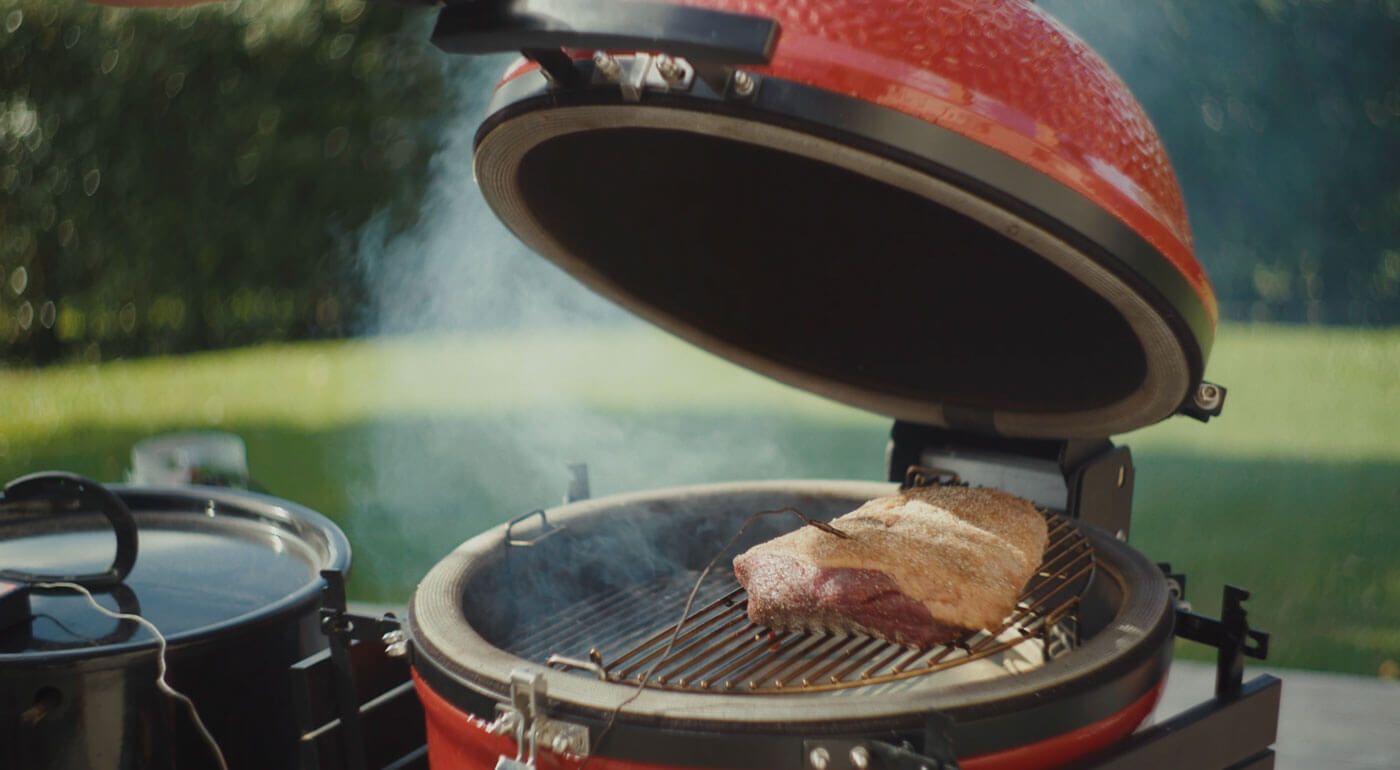 Cooking on hotsell a kamado grill