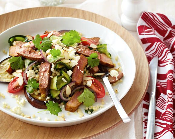 Spiced lamb, vegetable and Israeli couscous salad Recipe | Beef + Lamb New Zealand