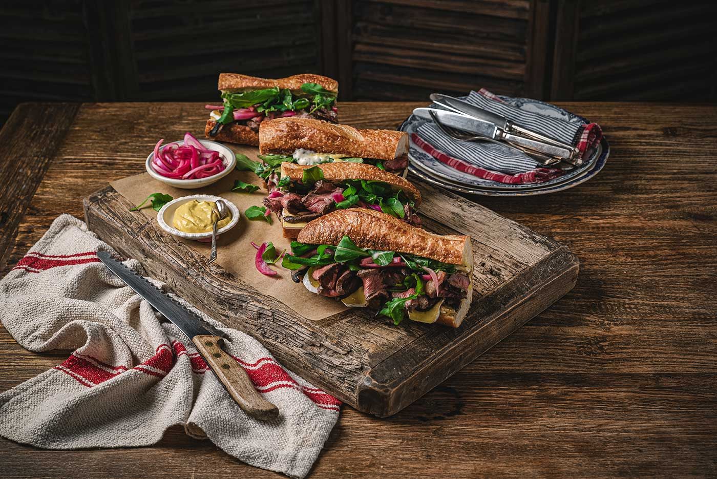 Steak baguette with melted brie Recipe | Beef + Lamb New Zealand