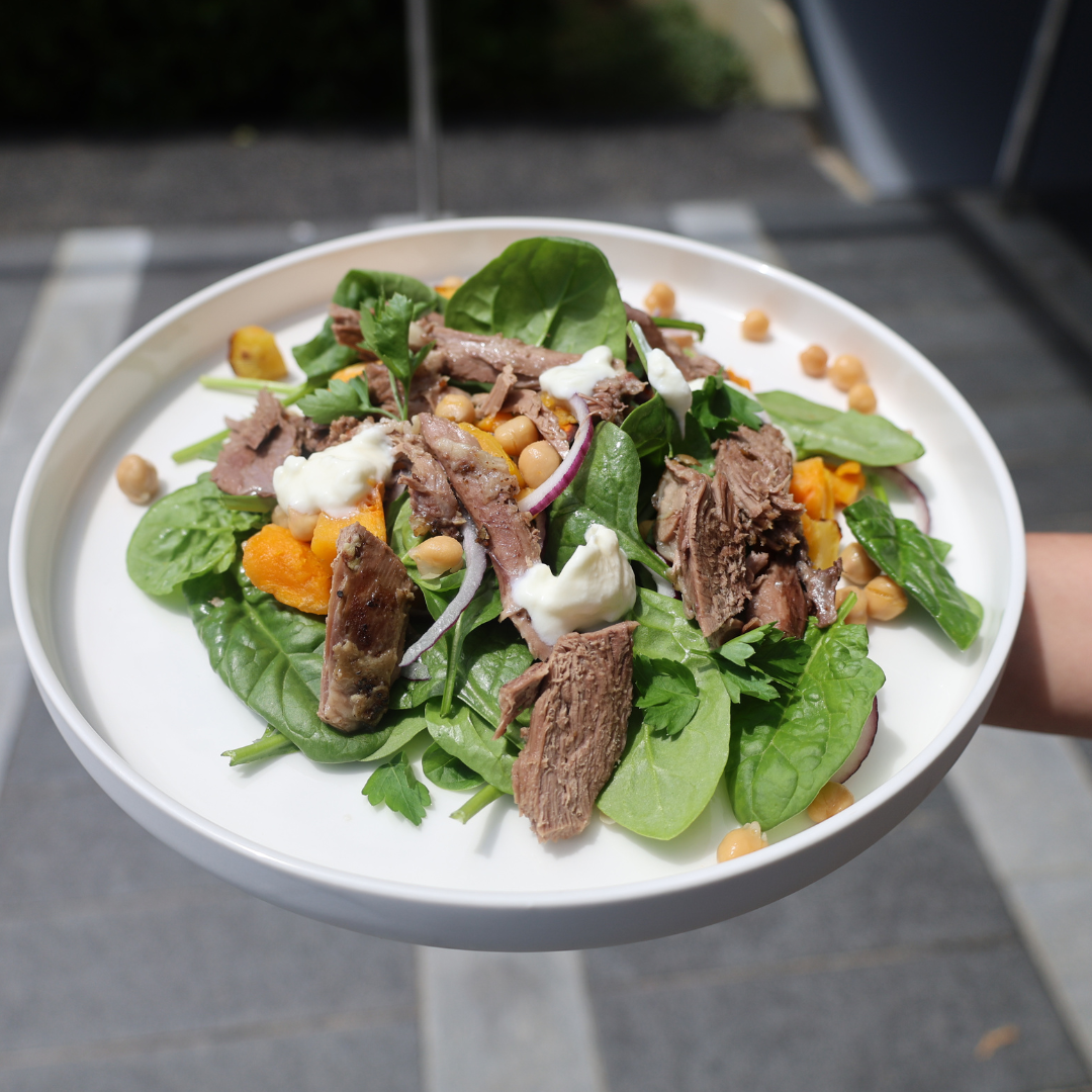 Harissa lamb shoulder with roast pumpkin salad Recipe | Beef + Lamb New Zealand