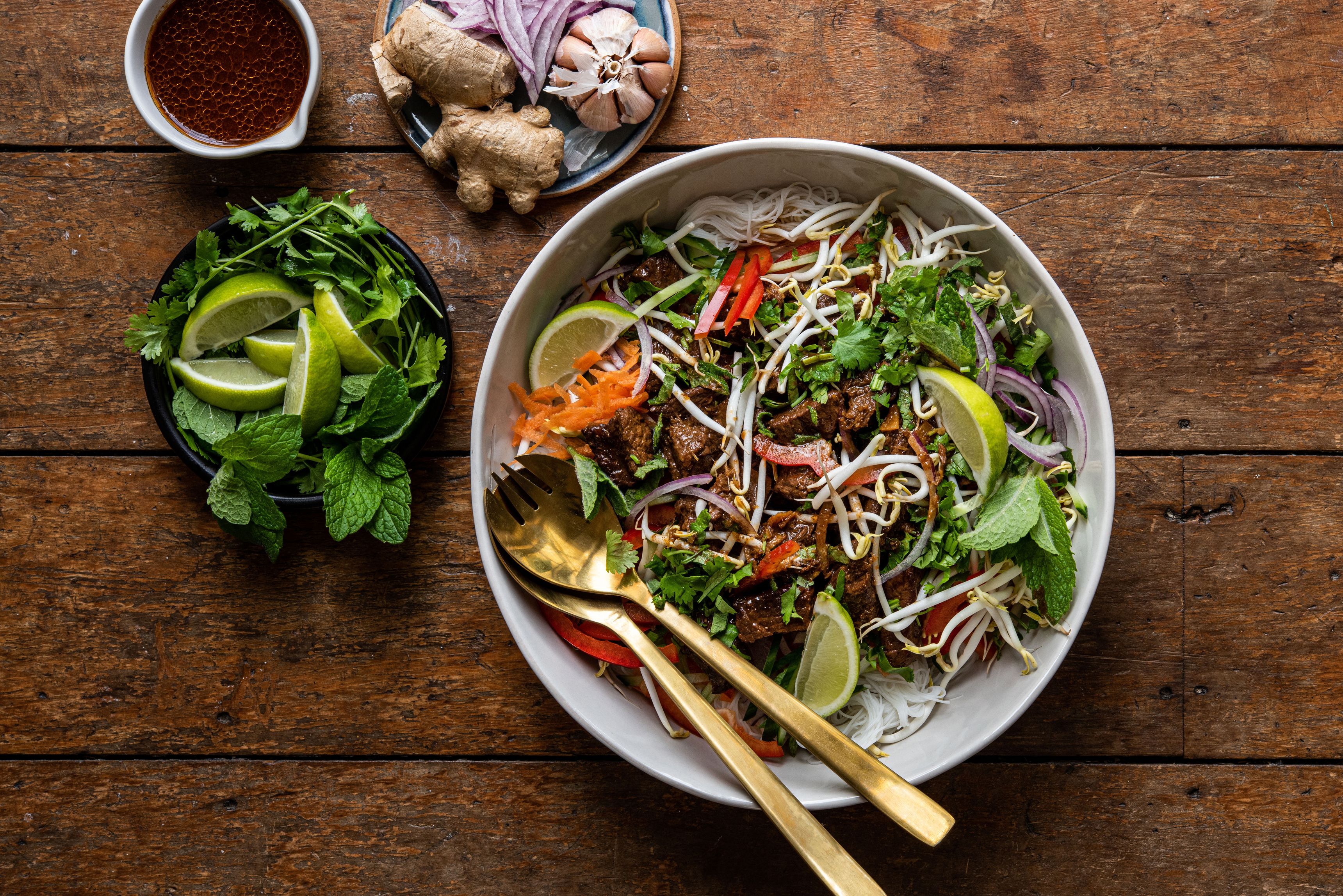 Lemongrass Braised Beef Noodle Salad Recipe | Beef + Lamb New Zealand