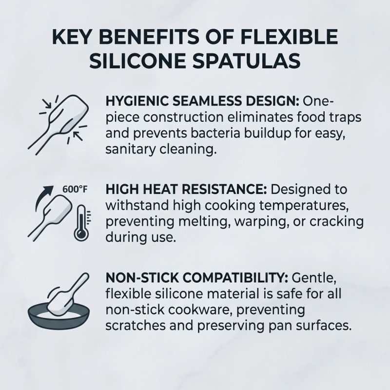 ChefAide 5 Pieces Silicone Spatulas Set