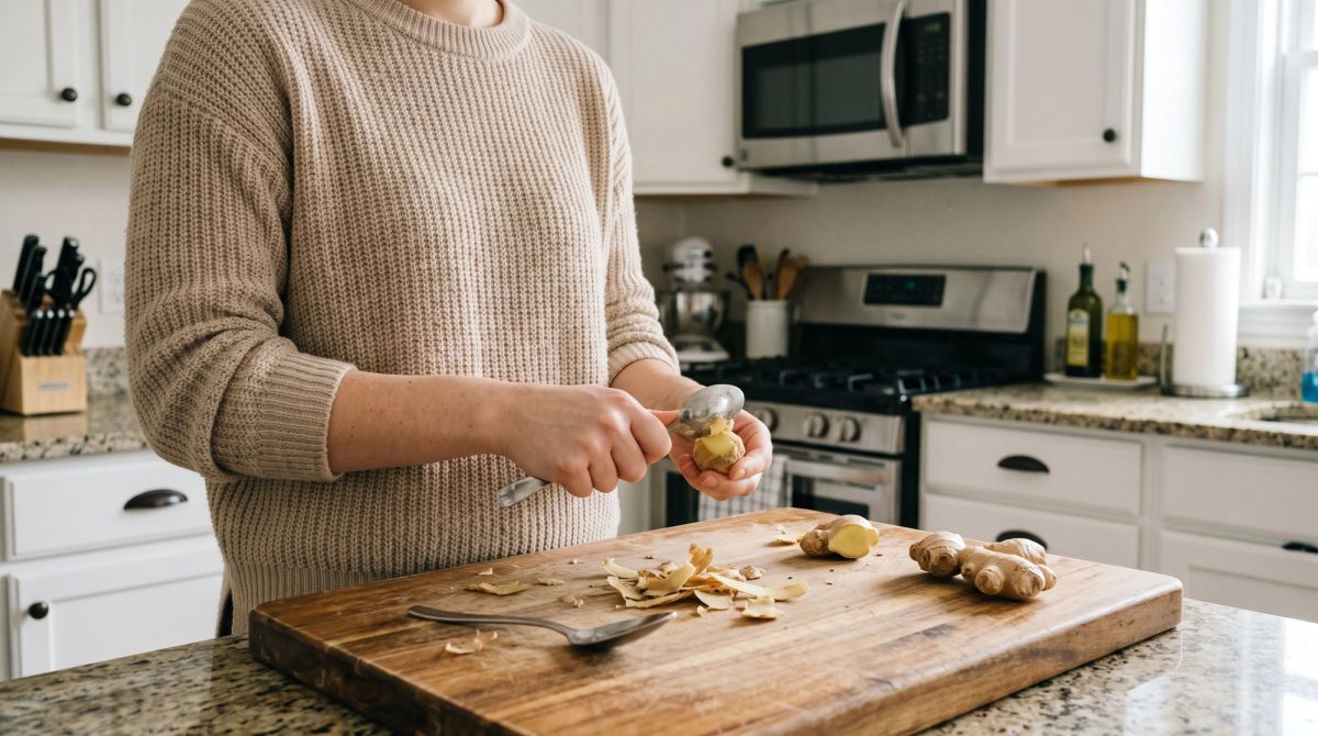 How to Peel Ginger Fast with 4 Free Hacks