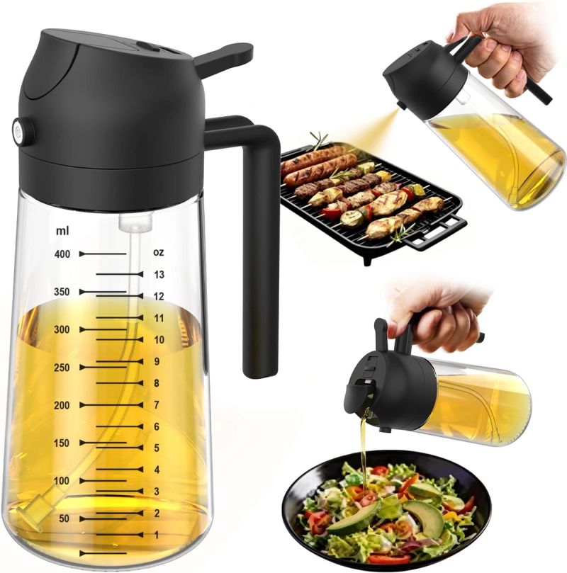 TrendPlain 16oz/470ml Glass Olive Oil Sprayer for Cooking