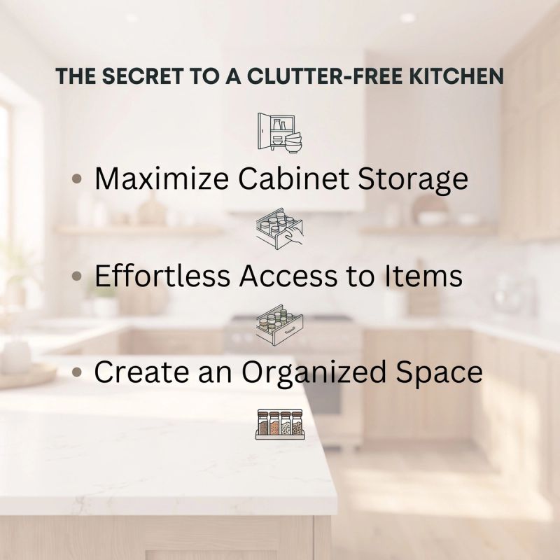 PAKETA 4 Pack Expandable Pull Out Cabinet Organizer